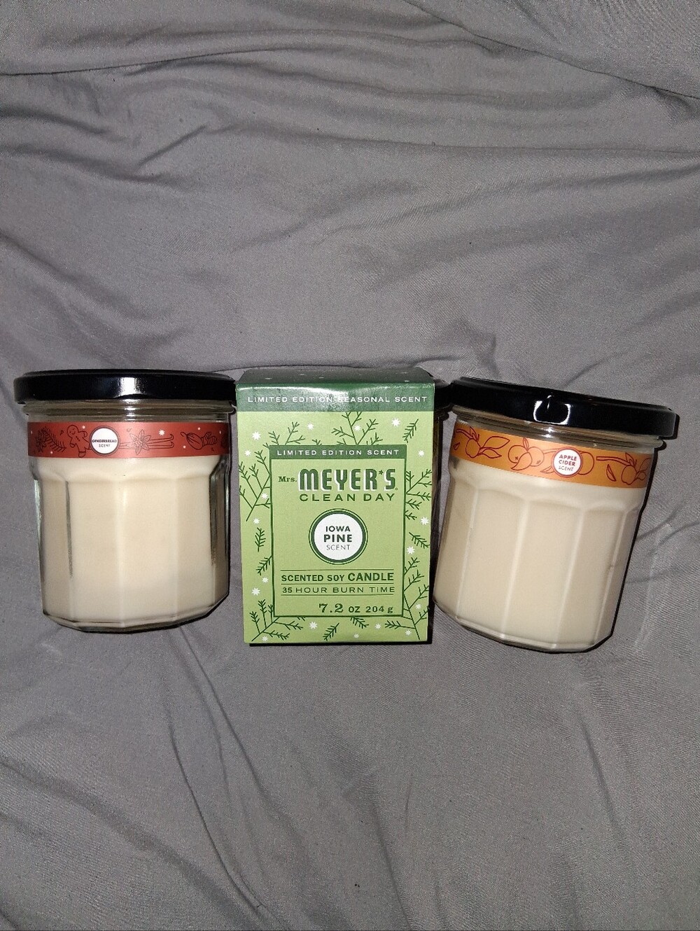 3 Pack Mrs. Meyer's Large 7.2oz Scented Soy Candle Bundle (FALL SCENTS)